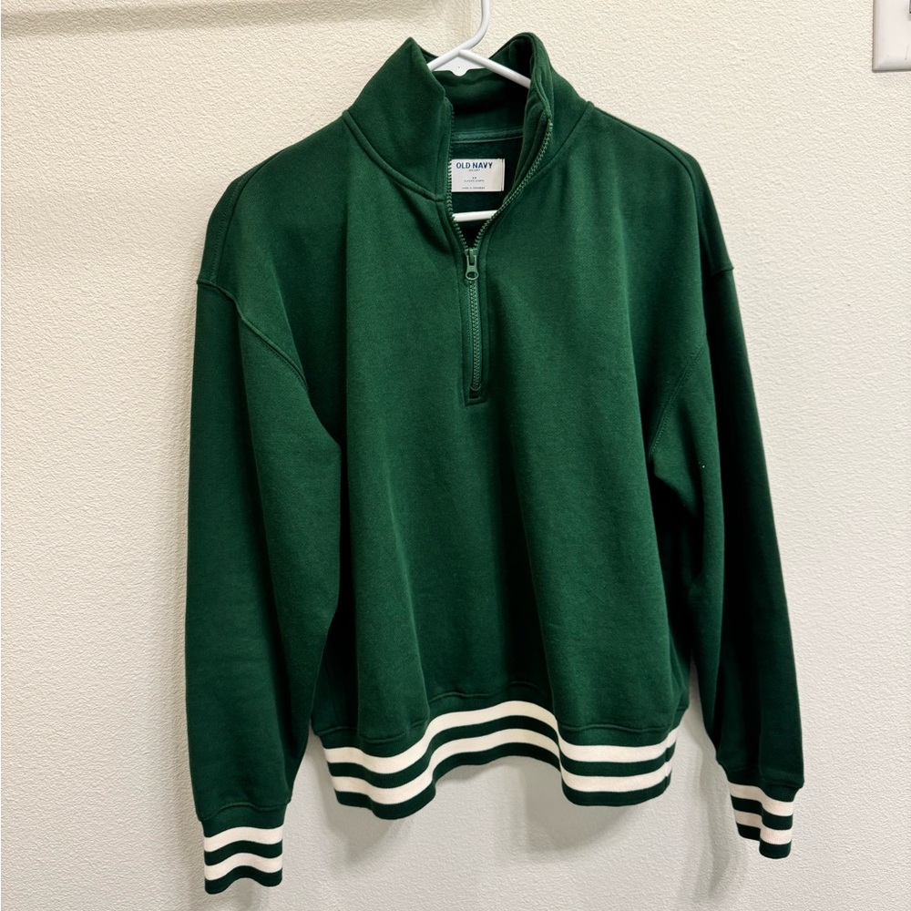 Like New Old Navy Women’s Oversized Green Quarter Zip Sweatshirt Sz XS